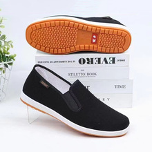 老北京布鞋男平底休闲鞋一脚蹬鞋注塑牛筋底军单鞋开车工作鞋批发