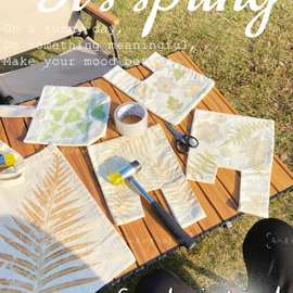 植物敲拓染帆布袋材料包套结包美术课diy手工具套装空白手袋