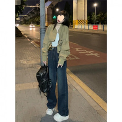美式复古高级感长袖飞行棒球服外套女秋装短款开衫夹克上衣