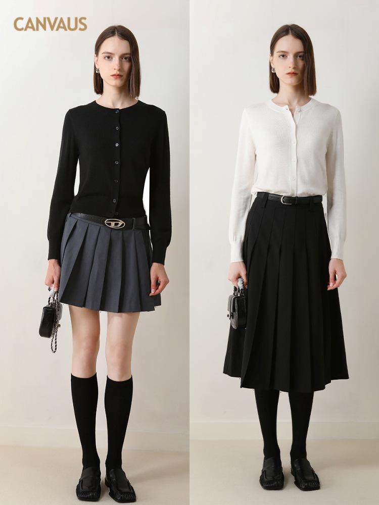 CANVAUS nuevo suéter casual de lana de las mujeres sueltas de color sólido suave glutinoso agradable para la piel de otoño e invierno cardigan superior