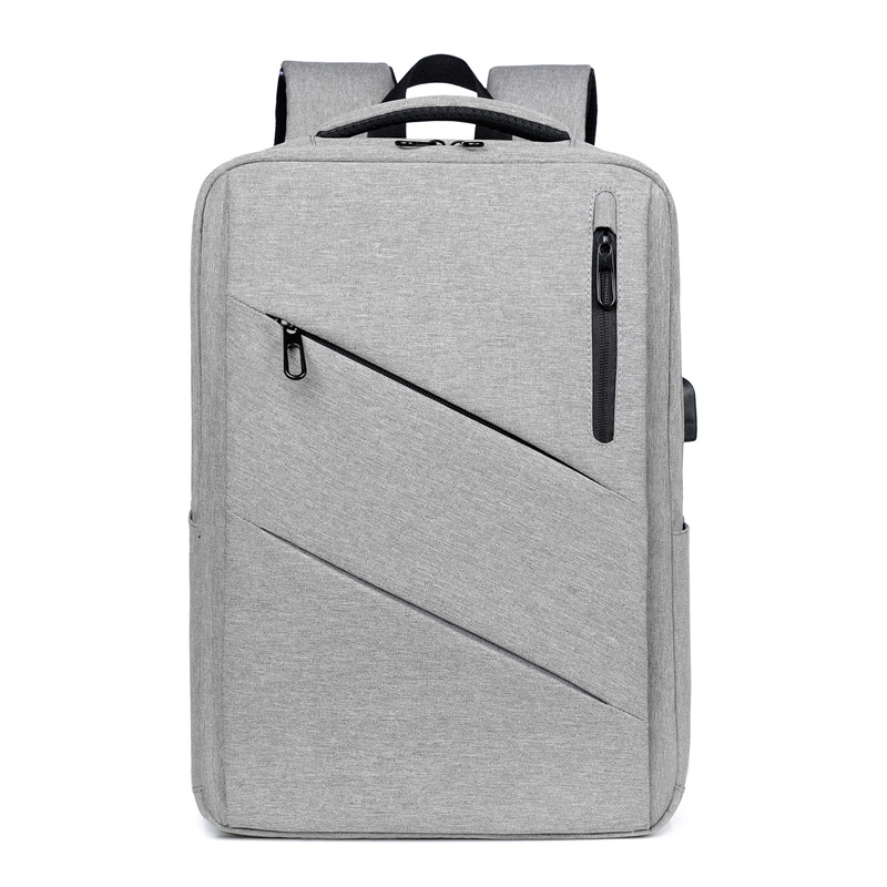 Mochila de negocios de gran capacidad, interfaz USB, logotipo imprimible, funda de bolsa para computadora, mochila con barra de acoplamiento, mochila escolar portátil para estudiantes