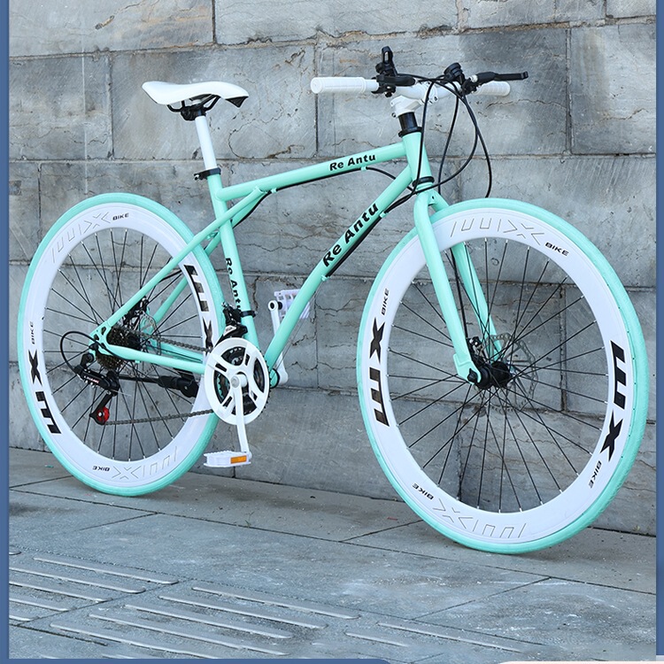 Variable-Speed Fixed-Gear Bicycle for Adults, Men and Women, Students, Road Racing, Solid Tire, New Model, Trendy Commuter Bike Variable-Speed Fixed-Gear Bicycle for Adults, Men and Women, Students, Road Racing, Solid Tire, New Model, Trendy Commuter Bike
