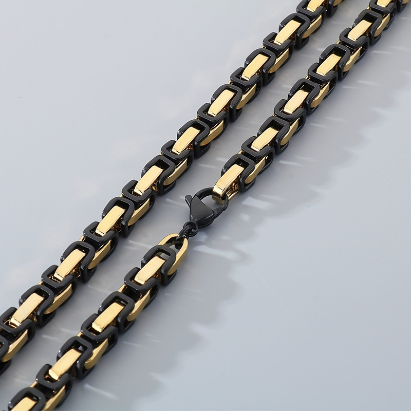 Byzantine Emperor Chain Necklace For Men In Stainless Steel_voghion.com