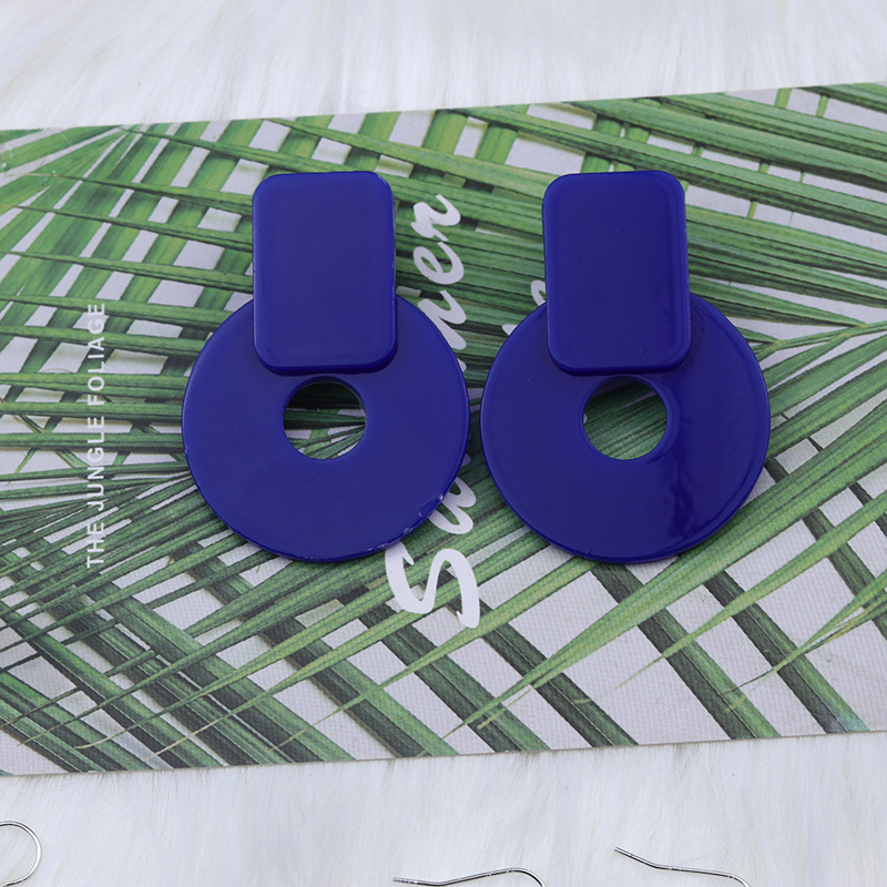 15g Weight Earrings Classification Daily Occasion Acrylic Material Geometric Pattern Women'S Gender Simple Style Style Simple Style Geometric Arylic Earrings 4
