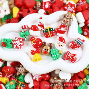 Mini Christmas 15 glossy resin accessories handmade diy cream rubber phone case hair accessories hair rope material wholesale