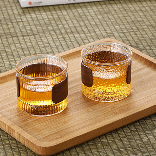Heat-Resistant Glass Small Kung Fu Tea Cup Japanese Wine Cup Master Cup Glaze Hammered Tea Tasting Cup Tea Cups Personal Cup
