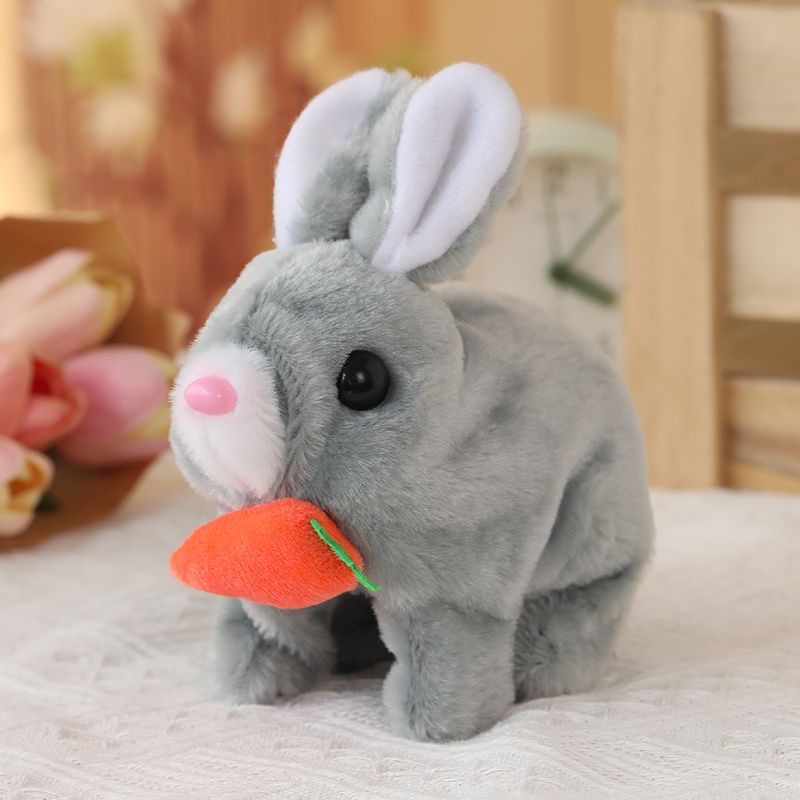 Gray carrot rabbit