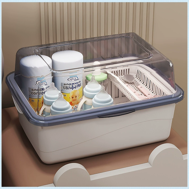 Коробка для хранения бутылочки большой емкости откидная запорная пыленепроницаемая стеллаж с крышкой Детские принадлежности