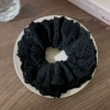 2#Black embroidery lace hair circle
