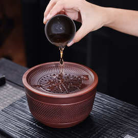 高端紫陶壶承干泡台壶垫储水茶具配件紫陶蓄水干泡盘紫陶壶茶渣缸