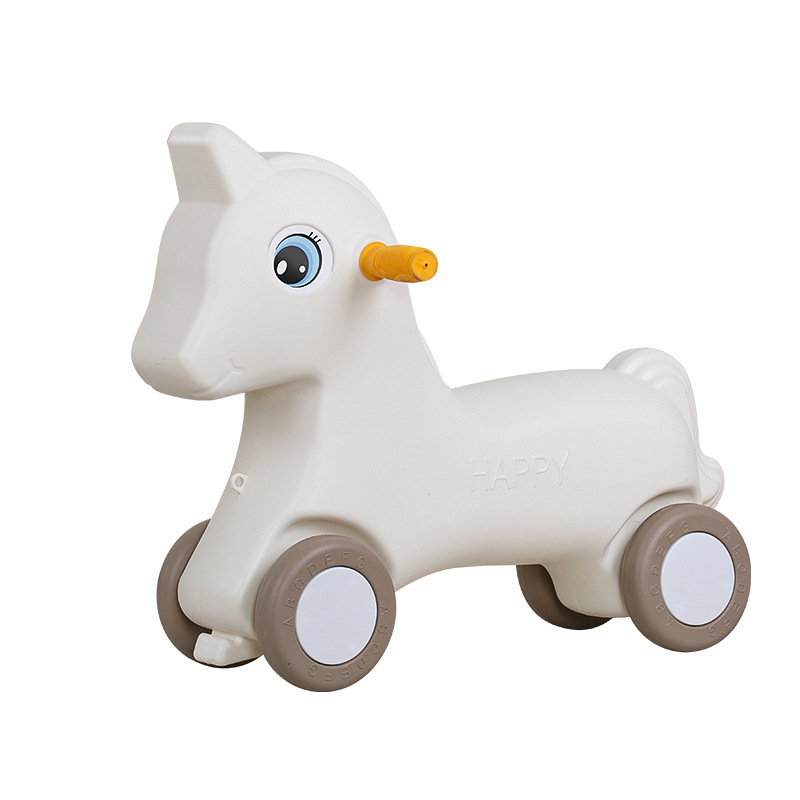 2025 transfronterizo caballo mecedor niños montar a caballo patinaje bebé mecedor 2 en uno patinaje juguete caballo de Troya