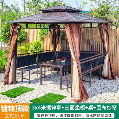 Pabellón al aire libre Villa patio hierro jardín toldo al aire libre nuevo estilo chino techo ocio granja pabellón