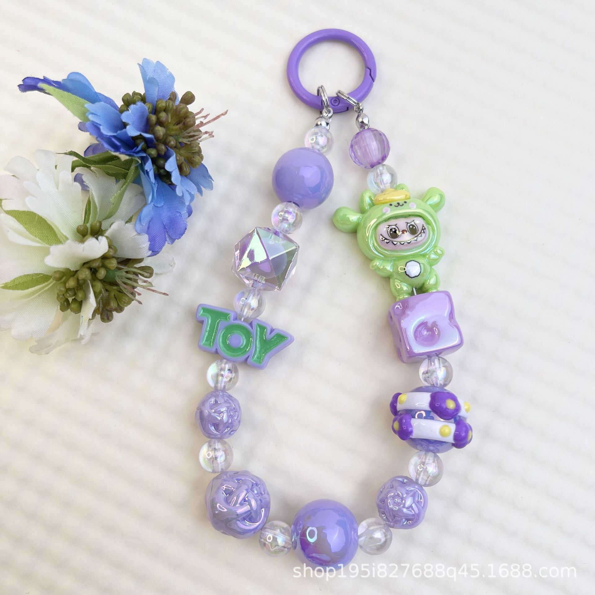 레터 브랜드 라부부 펜던트 퍼플(프리 스페이서)