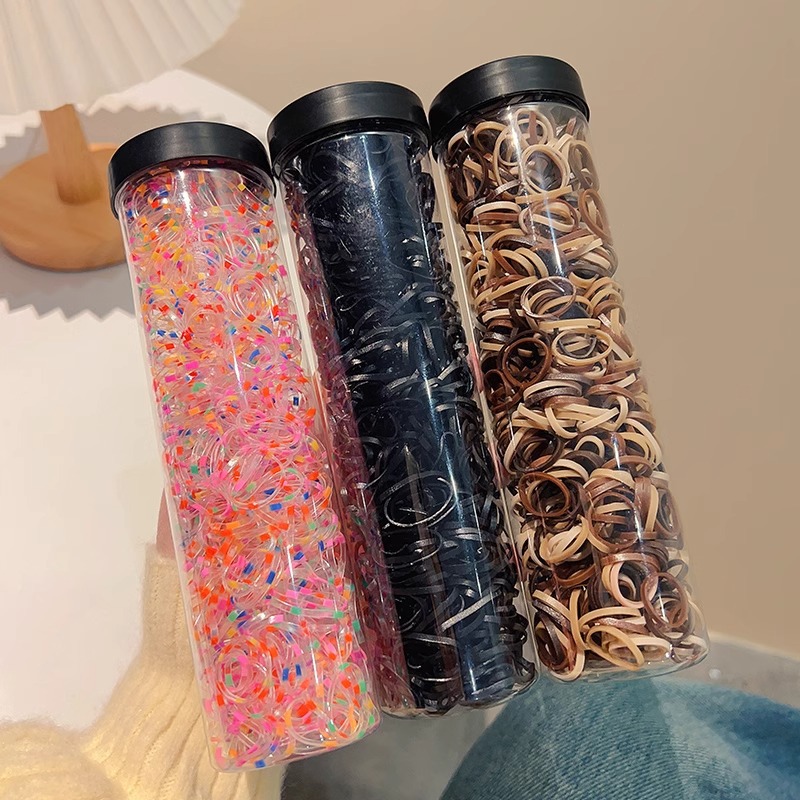 Cuerda para la cabeza con lazo para el cabello con cola de caballo para niños pequeños 2025 nueva banda de goma desechable para bebés cuerda para el cabello con funda de cuero pequeña duradera