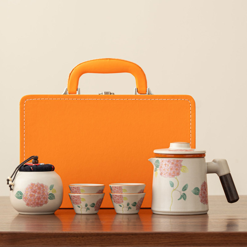 Ruyao portable travel tea set for outdoor camping, tea-water separation quick cup, portable tea pot and tea utensils Ruyao portable travel tea set for outdoor camping, tea-water separation quick cup, portable tea pot and tea utensils