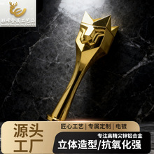 金色狮头奖杯创意定制锌铝合金金属卡通造型