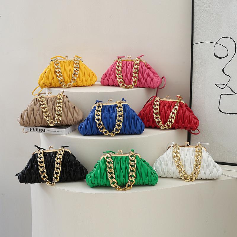 Borsa da donna Borsa con clip alla moda 2023 Nuova borsa a catena portatile Minibag Borsa a pieghe Borsa a tracolla singola_voghion.com