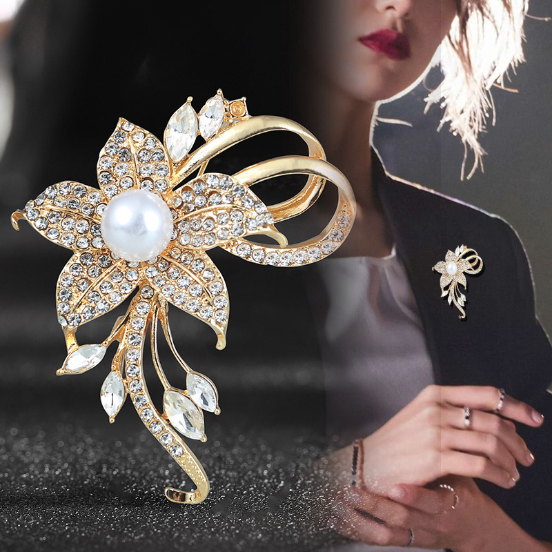 Floral brooch for women, high end corsage, high end niche design, anti exposure suit accessories, pin clothing accessories_voghion.com