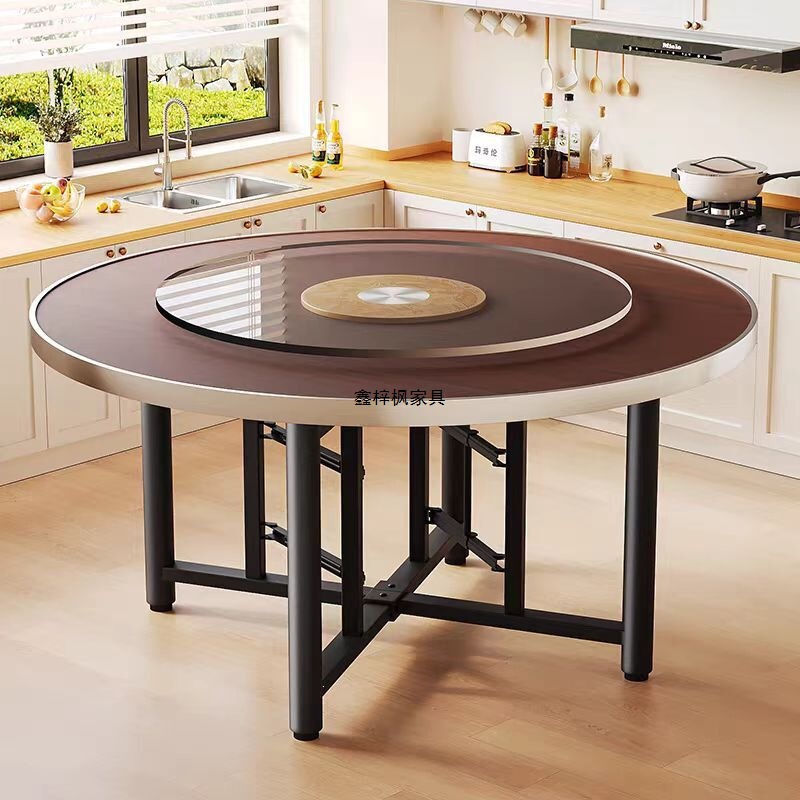 Xinzifeng Thickened Large Round Tabletop Solid Wood Round Table Top for Home and Hotel Use, Foldable Round Table Surface, Round Dining Table Xinzifeng Thickened Large Round Tabletop Solid Wood Round Table Top for Home and Hotel Use, Foldable Round Table Surface, Round Dining Table