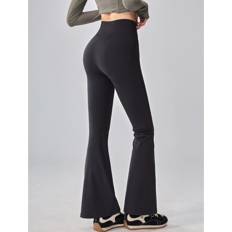 High-End Simple Yoga Pants, Micro-Flared Pants, High-Waisted Loose-Fitting Outerwear, Running and Fitness Wear, Sports Trousers for Women, Casual Style
