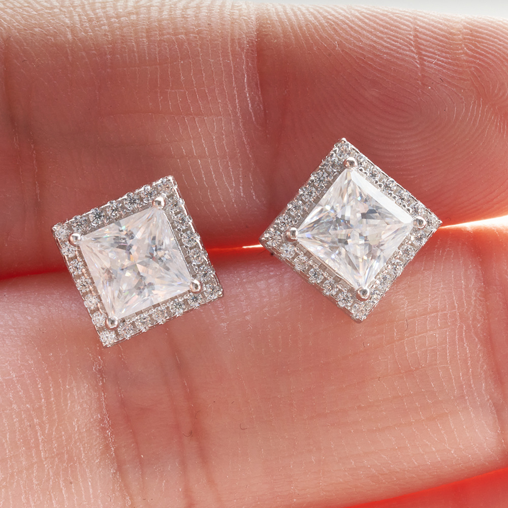 Nuevo anillo de plata esterlina 925 niños princesa paquete 1 quilates anillo de piedra de mosaico pequeño libro rojo fábrica directa