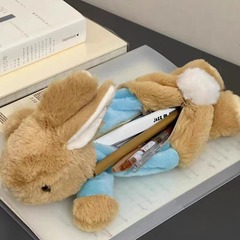 ピーターウサギ記念人形筆袋学院風ソフト萌え癒し小動物文房具収納化粧バッグ