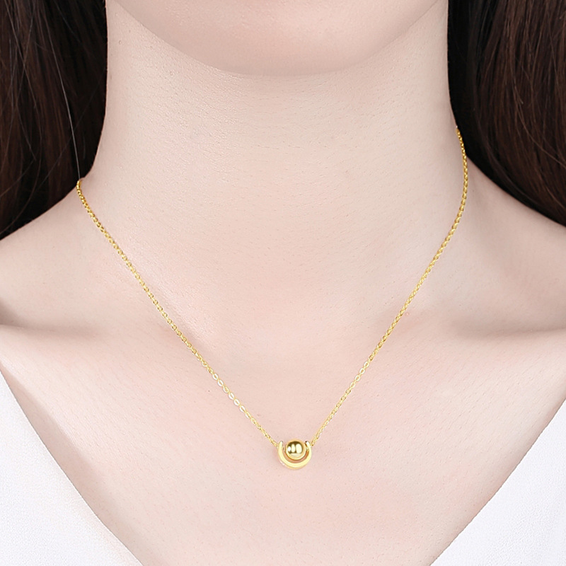 Plata esterlina s925 planeta colgante collar para mujeres estilo japonés y coreano de moda elegante simple todo-fósforo estudiante clavícula cadena forma