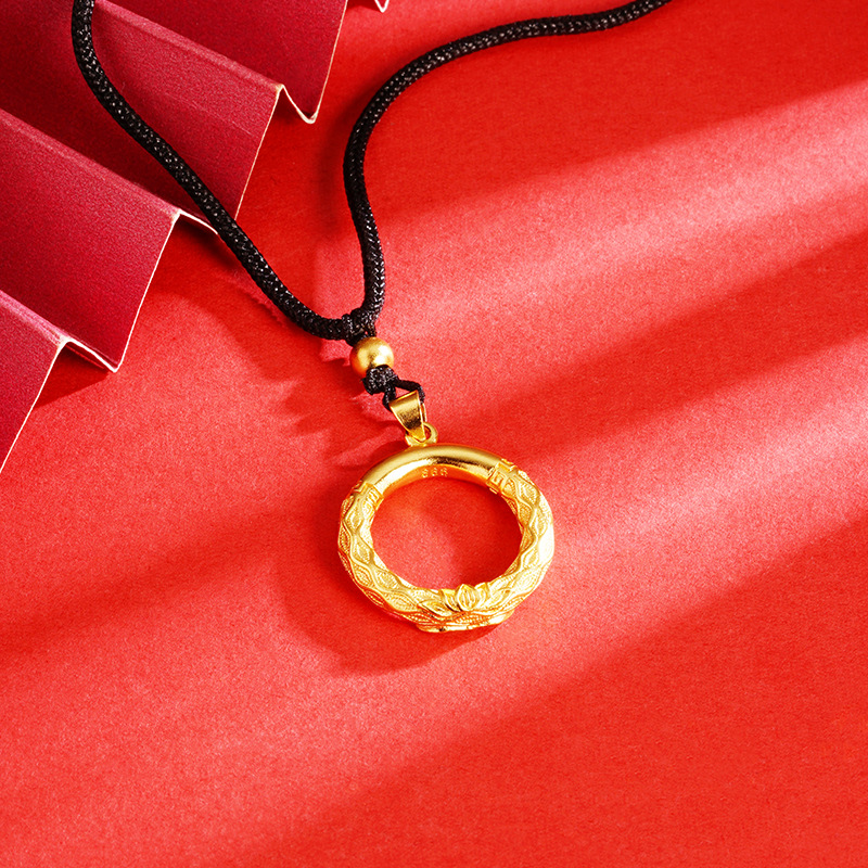 Vietnam arena oro Qiankun anillo collar de joyería de moda retro de las mujeres círculo colgante Xiangyun moda nacional Yiwu suministro de la fábrica