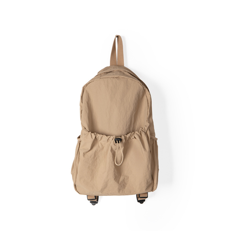 Koreanische Nische Instagram wasserdichter Nylongewebe-Rucksack mit Kordelzug für Damen, vielseitig, leicht, große Kapazität für Studenten_voghion.com