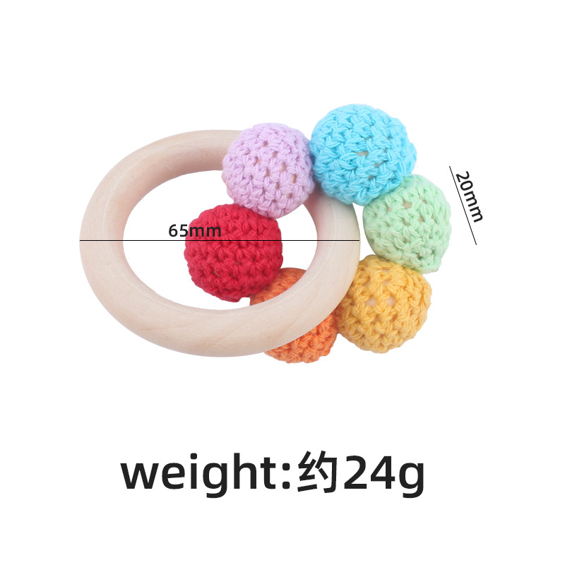 Nuevo bebé suministros Hemu teether pulsera bebé cuentas de lana flor juguete dientes molienda palo AliExpress