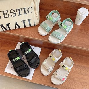 Women's Sandals 2022 Summer New Arrival Fashionable Outer Wear Flat All-Match Student Beach Non-Slip Soft-Sole Sports Women's Sandals