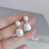 Advanced universal earrings from pearl, accessory, simple and elegant design, high-quality style