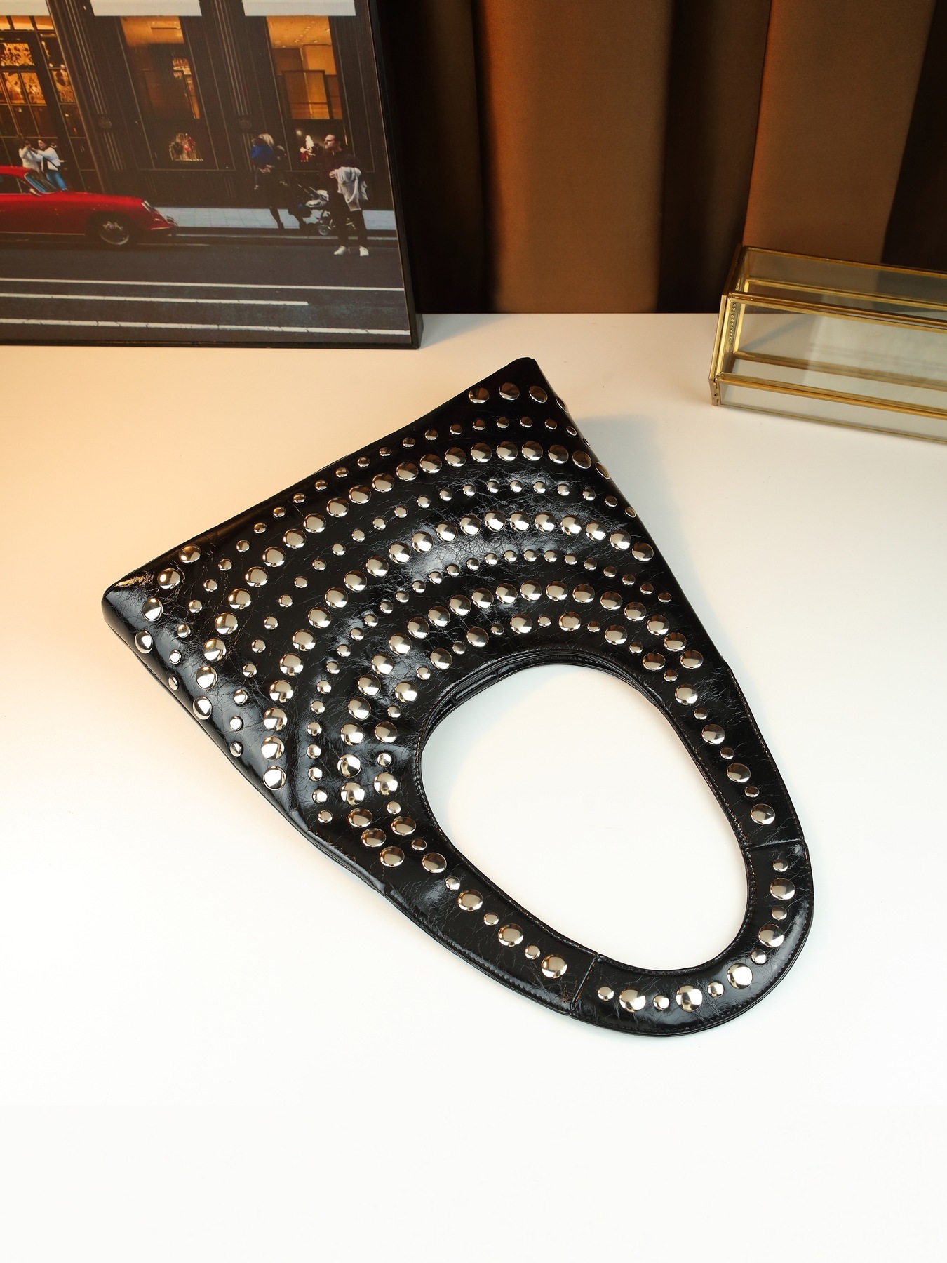 Borsa a mano con borchie da donna borsa a spalla stile punk cool_voghion.com