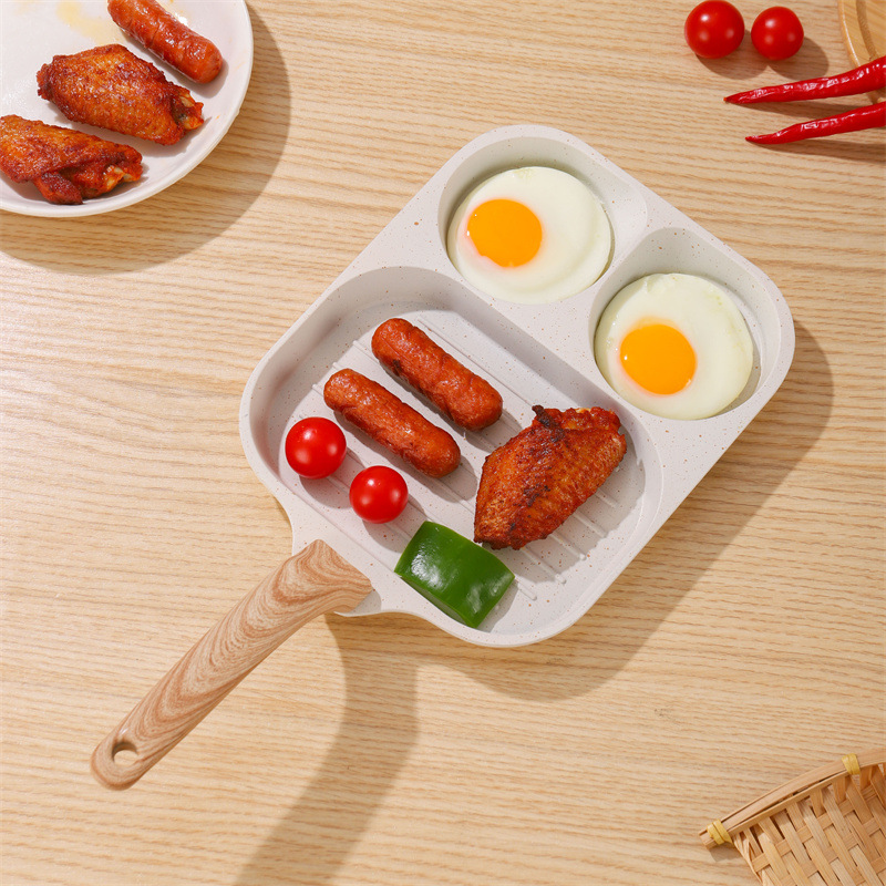 熱銷麥飯石不沾雞蛋漢堡鍋加大號煎蛋鍋家用煎蛋鍋復底不粘平底鍋