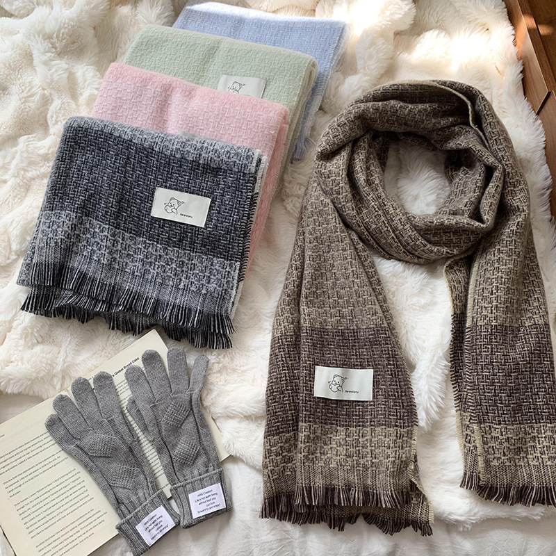 Bufandas de invierno femeninas de alta calidad 2025 nuevo estilo coreano de cachemira pequeña fragancia de moda bufandas cálidas