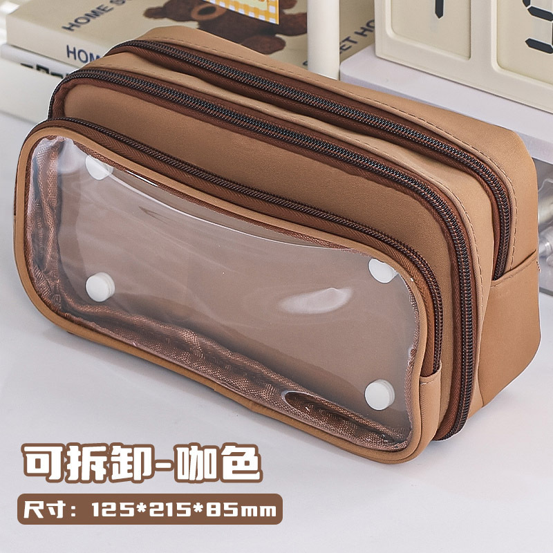 Nueva bolsa de lápices transparente estilo ins bolsa de dolor bolsa de lápiz de material de bricolaje bolsa de papelería de diez capas de gran capacidad para personas de nicho