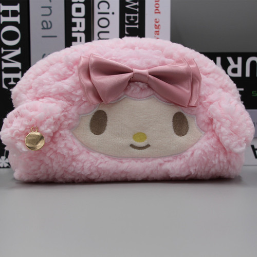 Japanese ins plush lamb piano pencil bag for girls cute large capacity cartoon stationery bag high appearance cosmetic bag