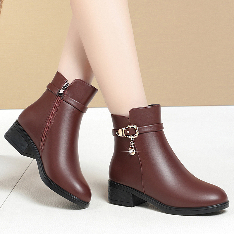 Keep warm comfortable casual boots with zipper