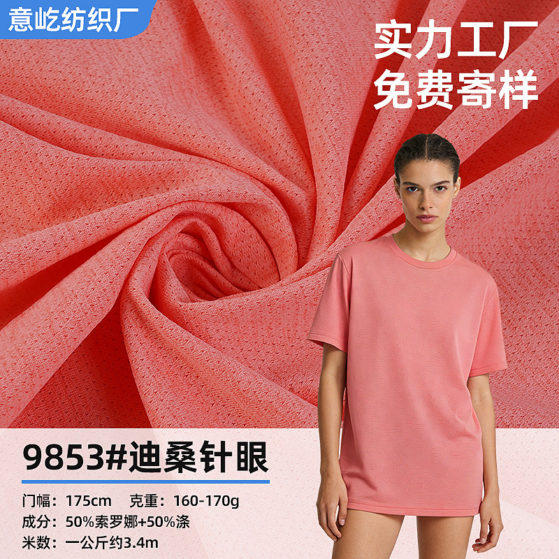 160g Desang Needle-Eye Fabric Moisture-Wicking Breathable Quick-Dry T-Shirt Mesh Knit Fabric Quick-Dry Mesh Fabric