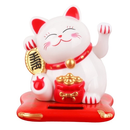 Solar Ornaments Cute Rich Lucky Cat Mini Creative Car Supplies Decorative Lucky Cat Crafts