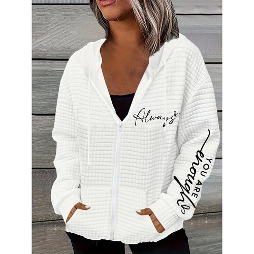 European and American Independence Station Women's Sweater 3D Digital Print Zip Shirt Source