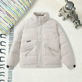 24秋冬季羽绒服简约百搭男女同款一件代发立领校园加厚保暖防寒