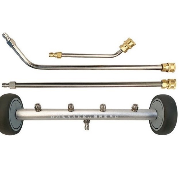 跨境车底刷不锈钢加长杆1/4快插万向轮汽车底盘清洗