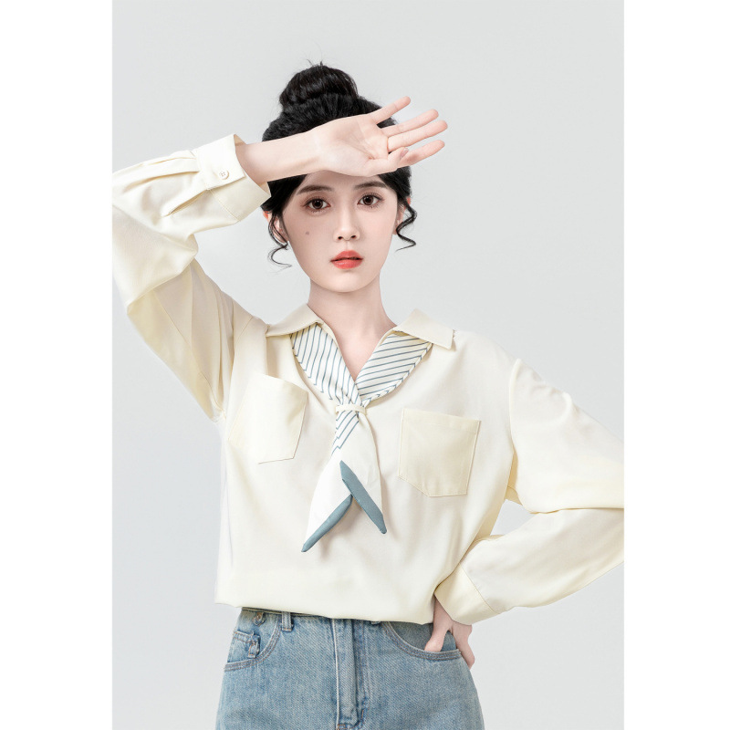 Apricot autumn design shirt