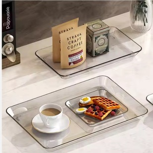 Eco-Friendly Clear Pet Plastic Serving Tray Food Grade Dessert Display Tray Catering Fruit Serving Tray