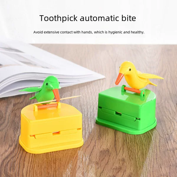 Creative smart toothpick pot cute bird toothpick box tube press toothpick box home living room toothpick storage box