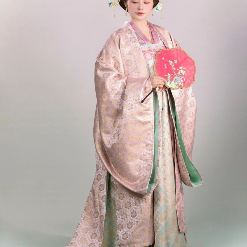 Hanfu Spring Mountain Style Tang-Style Large-Sleeved Shirt, Famen Temple Tang-Style Waistcoat, High-Waisted Skirt, Retro-Inspired Spring and Autumn National Style Skirt