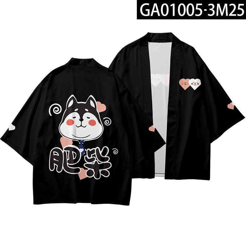 田園柴犬演出服文芸新商品道長羽織着物デジタルプリント|undefined