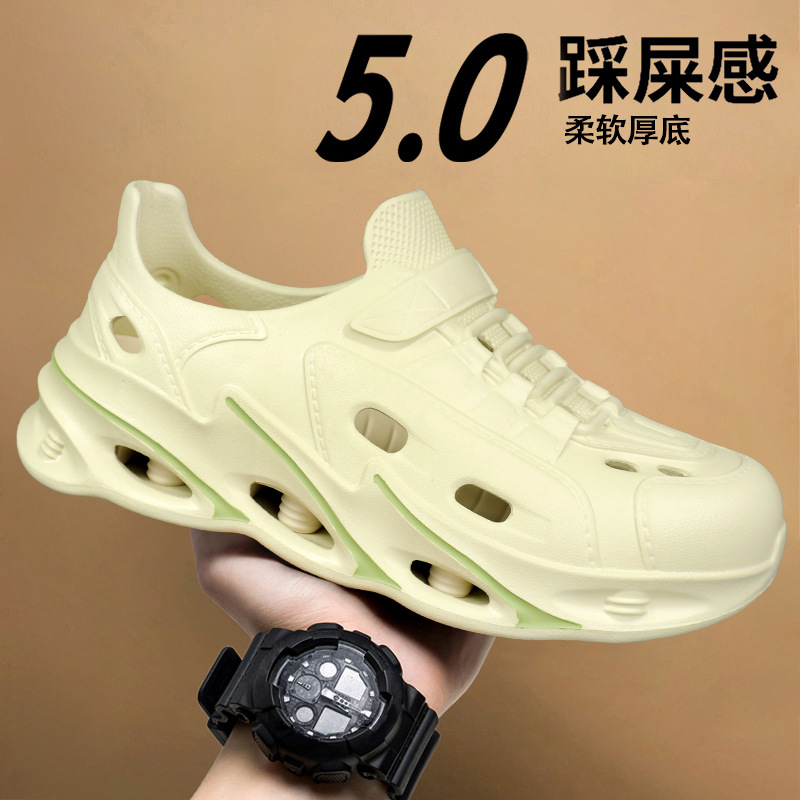 Sandalias de plataforma transfronteriza de verano, tendencia deportiva para hombres, pantuflas con todo incluido, zapatos de playa antideslizantes y transpirables