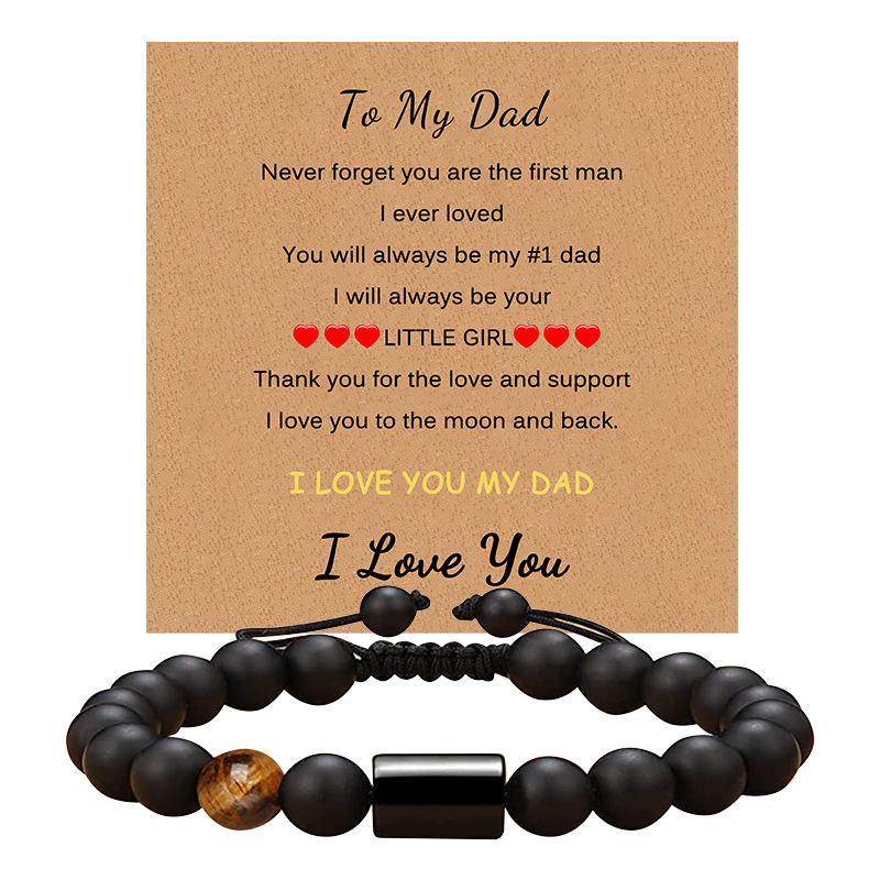 Round Pattern Men'S Gender Beaded, Handmade Design Simple Style Round Natural Stone Tiger Eye Beaded Handmade Father'S Day Men'S Bracelets Men Beaded Bracelets